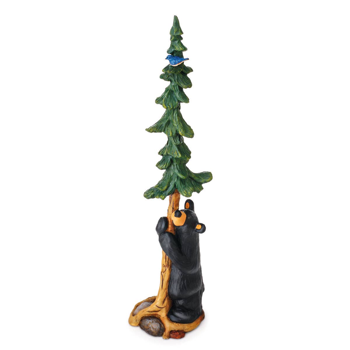 Bluebird and Bear with Tree Figurine